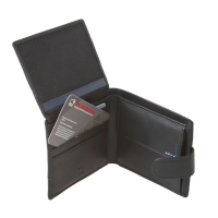 Кожаный кошелек черного цвета 40198 