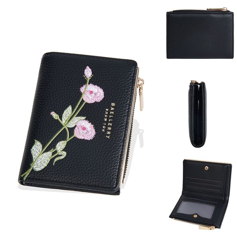 Кошелек с вышивкой W-N8344-Black 