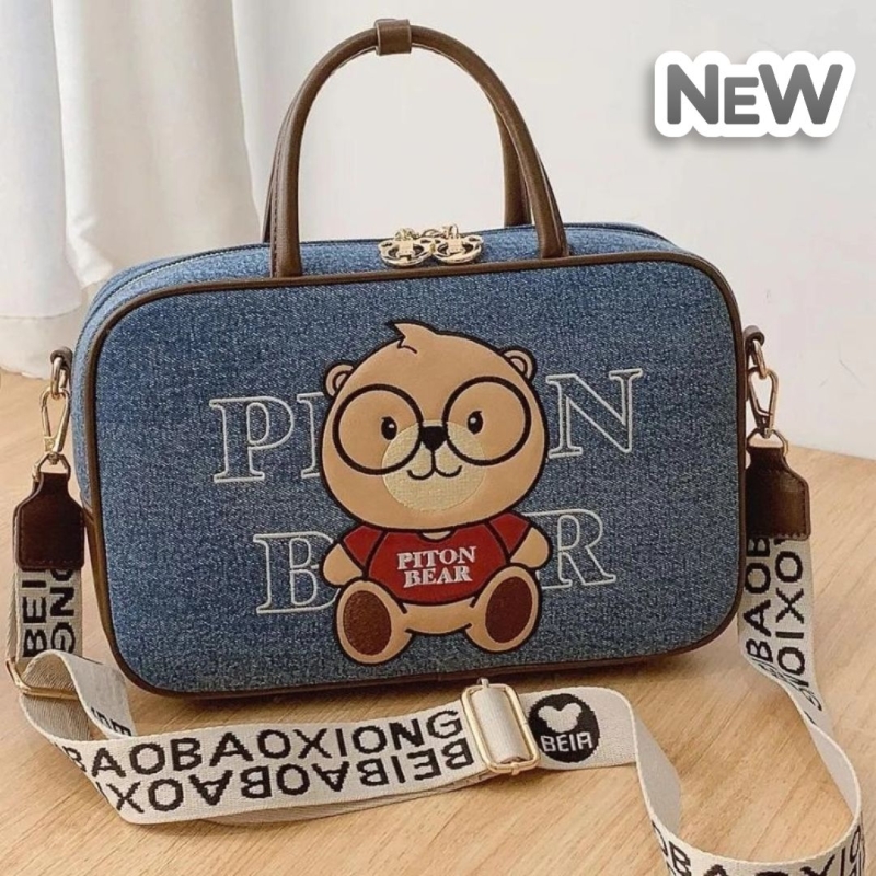 Сумка из джинсы с мишками